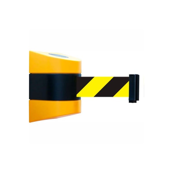 Lawrence Metal Prod. Tensabarrier Wall Mount Retractable Belt Barrier, Yellow Case W/15' Black/Yellow Belt 897-15-S-35-NO-D4X-C - main